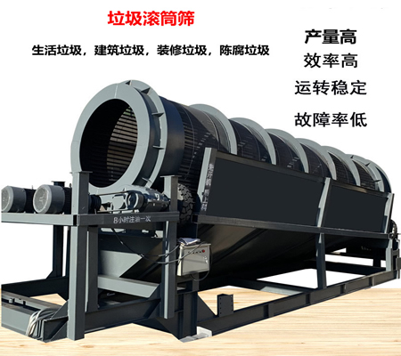 建筑垃圾滾筒篩、生活垃圾滾筒篩、垃圾處理滾筒篩、生活垃圾滾筒篩分機-中森智能篩分機廠